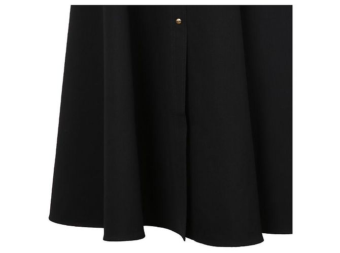 Céline Vestido de lana negra Trionf con botón Negro - vista 11