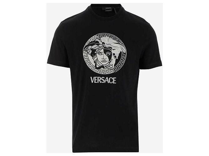 Versace Besticktes T-Shirt mit Medusa-Logo Schwarz - Ansicht 4