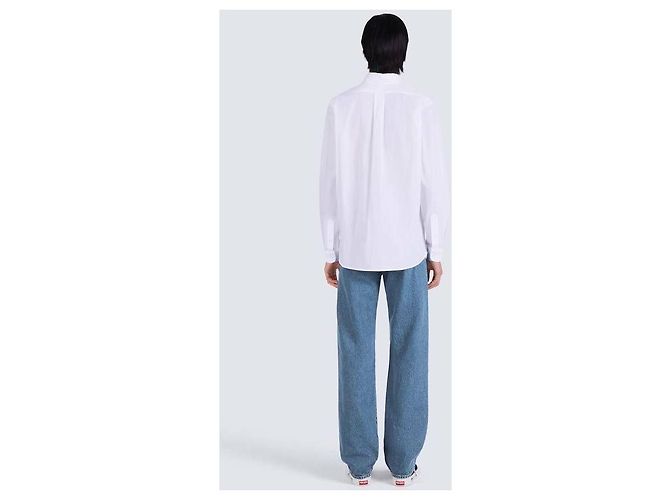 Kenzo Camicia in popeline ricamata con fiori Bianco - vista 5