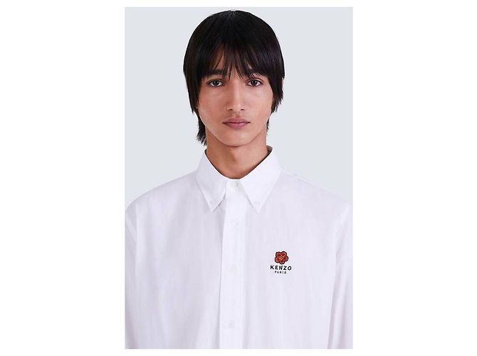Kenzo Camicia in popeline ricamata con fiori Bianco - vista 6