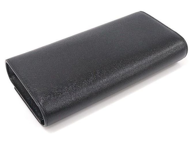 Saint Laurent Clutch Classica Cassandra in Pelle Grana Nera Nero - vista 6
