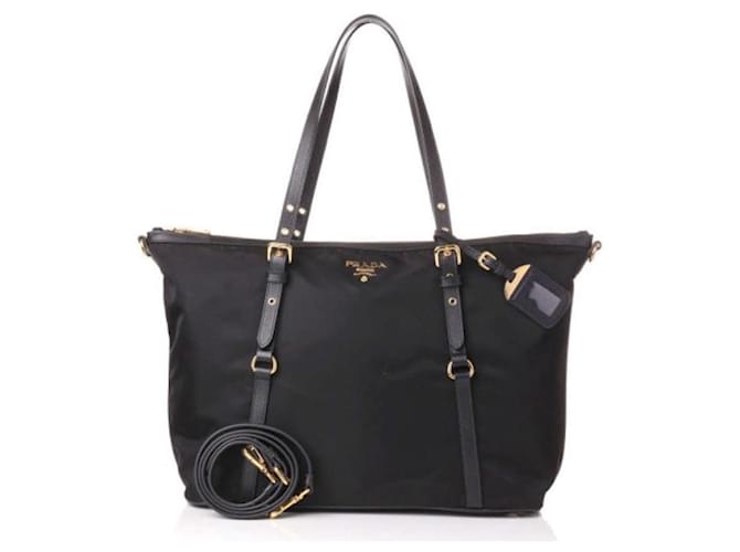 Prada Borsa a Spalla Pocono Shopper Nero - vista 2