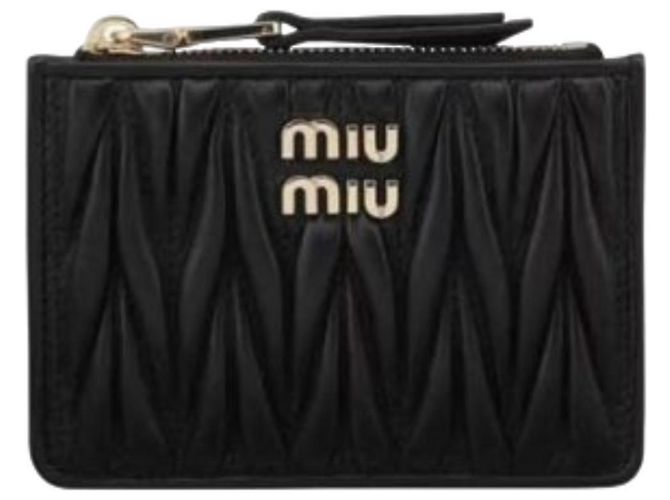 Miu Miu Matarese Napa Leder Kartenetui Schwarz - Ansicht 3