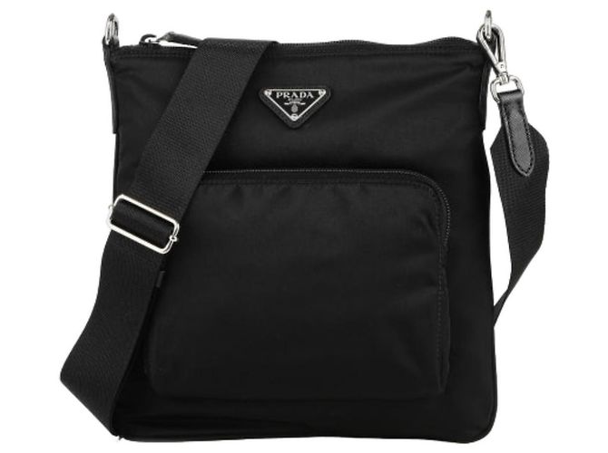 Prada Borsa a tracolla in tessuto di nylon nera Nero - vista 2