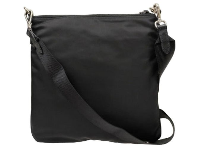 Prada Borsa a tracolla in tessuto di nylon nera Nero - vista 3