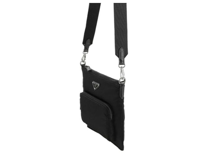 Prada Borsa a tracolla in tessuto di nylon nera Nero - vista 4