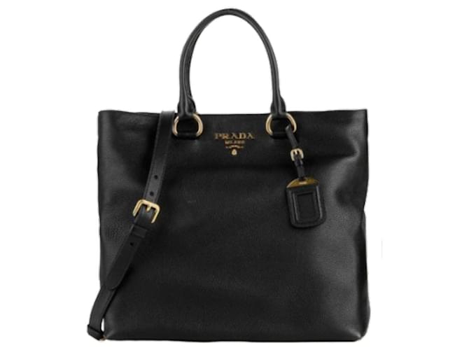 Prada Borsa Tote Vitello Phoenix Nero - vista 2