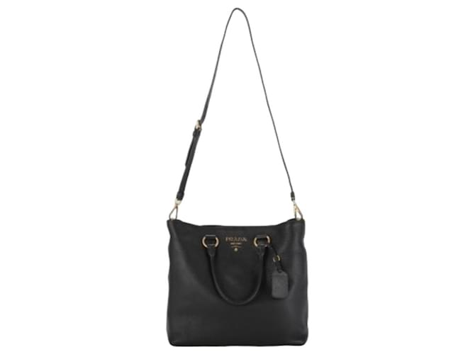 Prada Borsa Tote Vitello Phoenix Nero - vista 6