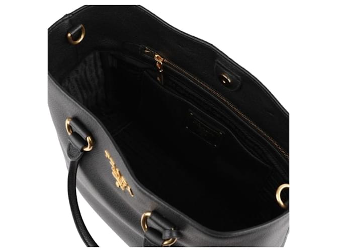 Prada Borsa Tote Vitello Phoenix Nero - vista 8