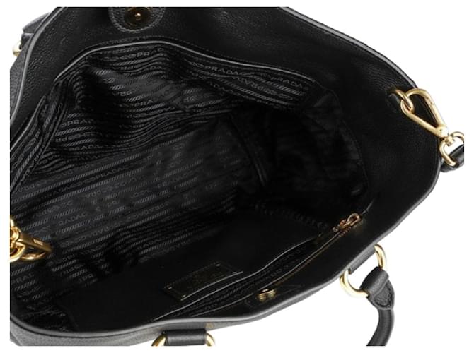 Prada Borsa Tote Vitello Phoenix Nero - vista 9