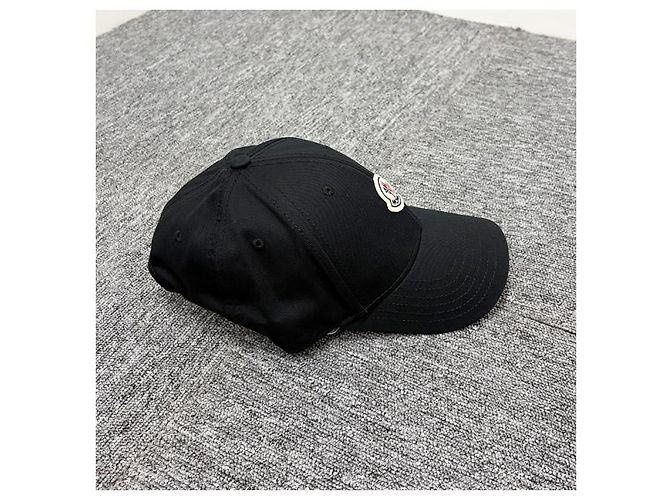 Moncler Cappellino da baseball in gabardine con patch logo nero - vista 11