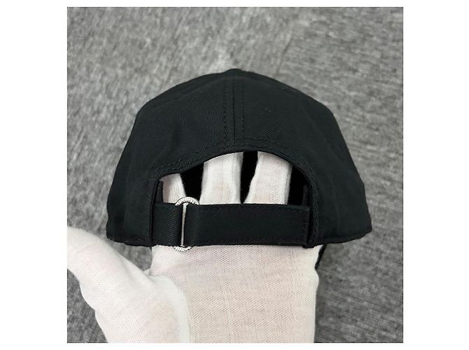 Moncler Cappellino da baseball in gabardine con patch logo nero - vista 12