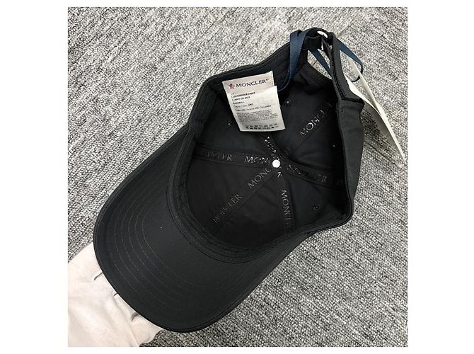 Moncler Cappellino da baseball in gabardine con patch logo nero - vista 13