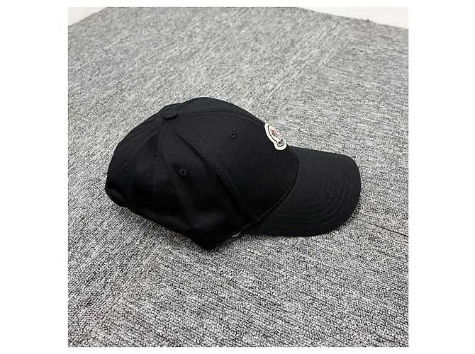 Moncler Cappellino da baseball in gabardine con patch logo nero - vista 3