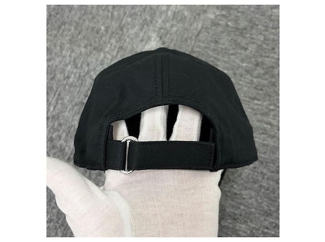 Moncler Cappellino da baseball in gabardine con patch logo nero - vista 4