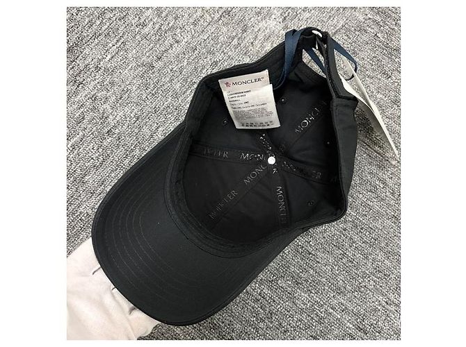 Moncler Cappellino da baseball in gabardine con patch logo nero - vista 5