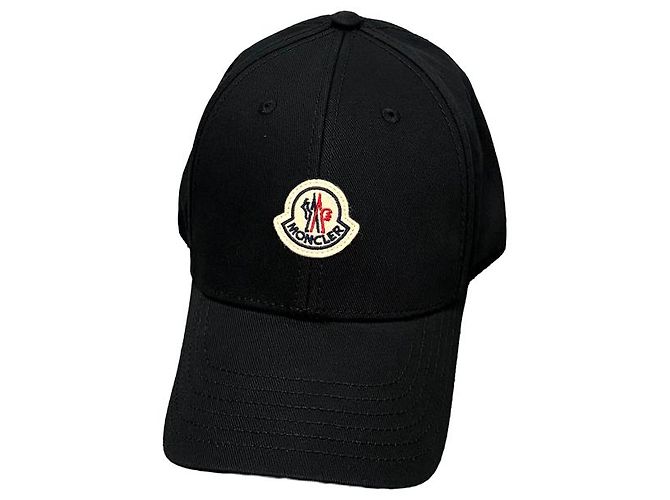 Moncler Cappellino da baseball in gabardine con patch logo nero - vista 9