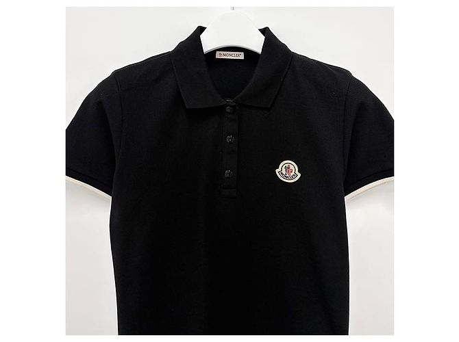 Moncler Kurzarm-Polohemd aus Baumwoll-Piqué Schwarz - Ansicht 13