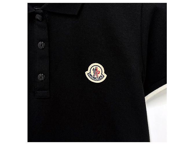 Moncler Kurzarm-Polohemd aus Baumwoll-Piqué Schwarz - Ansicht 14