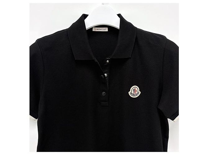 Moncler Kurzarm-Polohemd aus Baumwoll-Piqué Schwarz - Ansicht 17