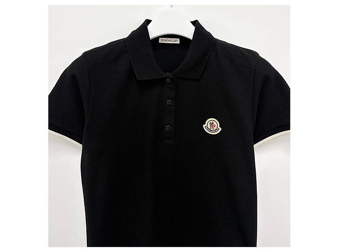 Moncler Kurzarm-Polohemd aus Baumwoll-Piqué Schwarz - Ansicht 3