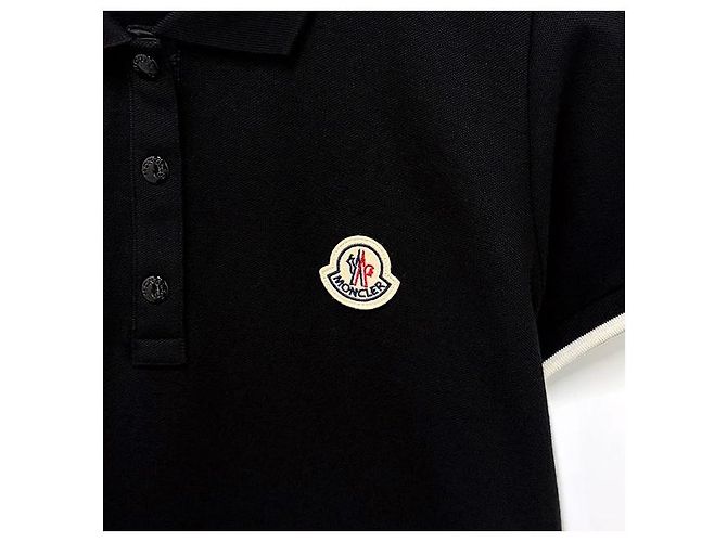 Moncler Kurzarm-Polohemd aus Baumwoll-Piqué Schwarz - Ansicht 4