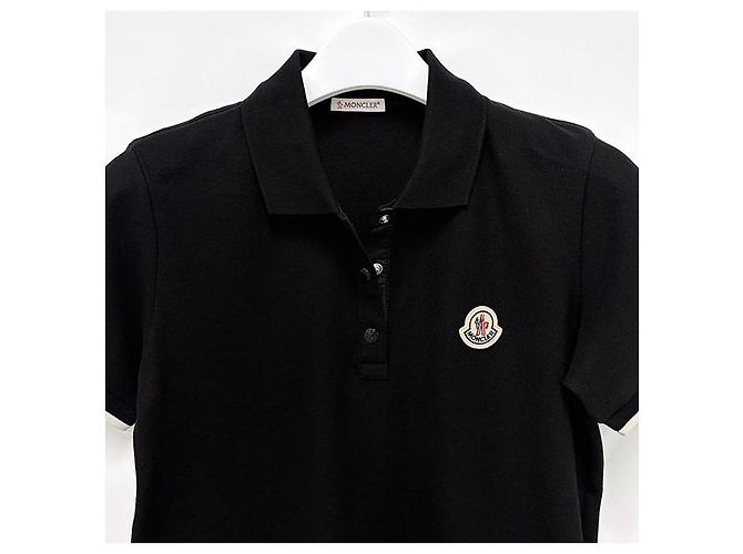 Moncler Kurzarm-Polohemd aus Baumwoll-Piqué Schwarz - Ansicht 7