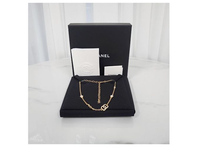 Chanel Collar Logo CC Estrella de Cristal Dorado - vista 11