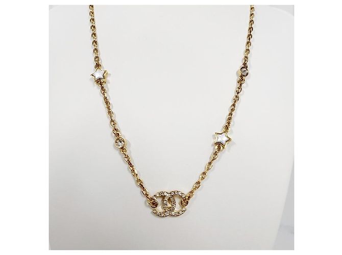Chanel Collar Logo CC Estrella de Cristal Dorado - vista 6