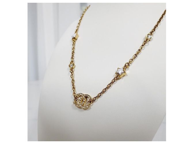 Chanel Collar Logo CC Estrella de Cristal Dorado - vista 7