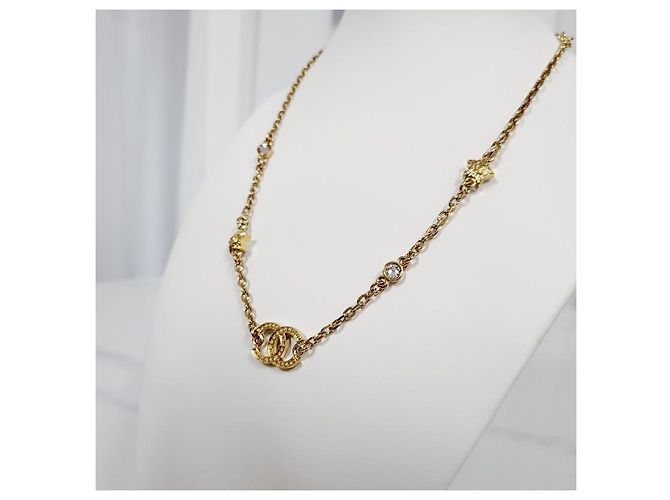 Chanel Collar Logo CC Estrella de Cristal Dorado - vista 8