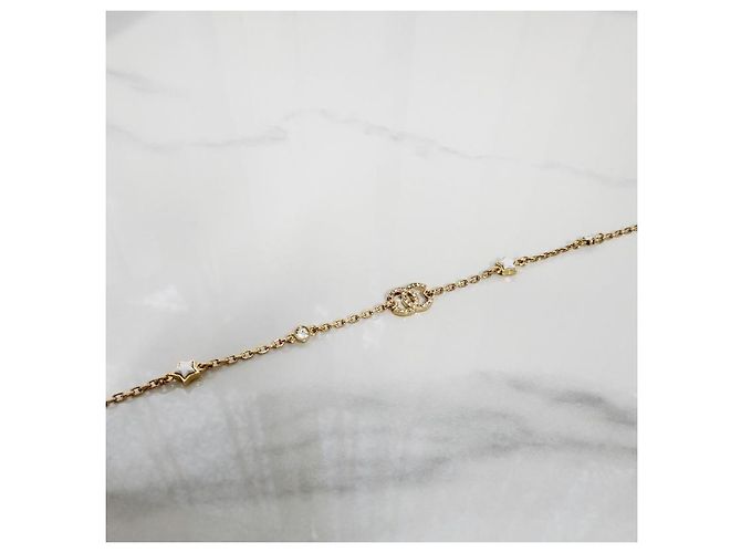 Chanel Collar Logo CC Estrella de Cristal Dorado - vista 9
