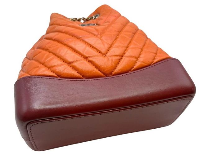Chanel Chevron Quilted Gabriel Small Backpack Orange - view 5