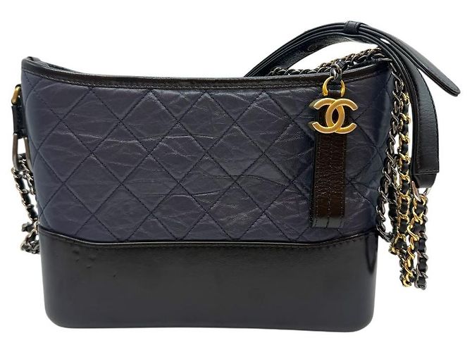 Chanel Borsa hobo media Gabrielle in blu navy - vista 2