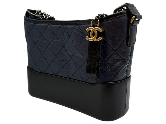 Chanel Borsa hobo media Gabrielle in blu navy - vista 3