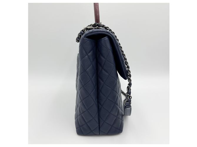 Chanel Borsa a spalla Coco Handle con catena, grande, collezione blu - vista 5