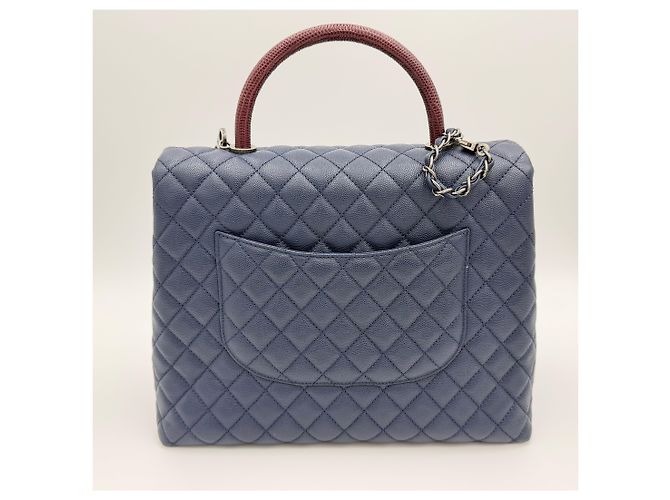 Chanel Borsa a spalla Coco Handle con catena, grande, collezione blu - vista 6