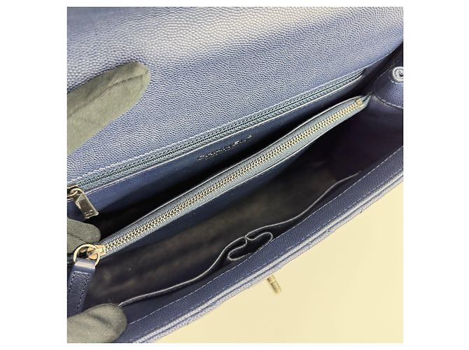 Chanel Borsa a spalla Coco Handle con catena, grande, collezione blu - vista 9