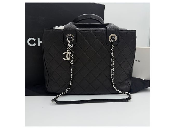Chanel Caviar Coin Tote Schultertasche Schwarz - Ansicht 10