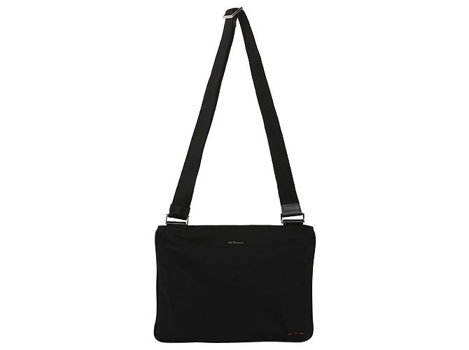 Kiton Bolsa transversal plana em nylon com detalhes em couro Preto - vista 6