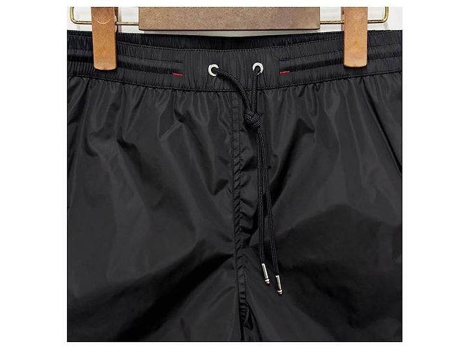 Moncler Shorts de bain noirs avec patch logo tricolore - vue 3