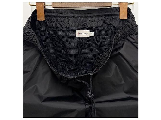Moncler Shorts de bain noirs avec patch logo tricolore - vue 6