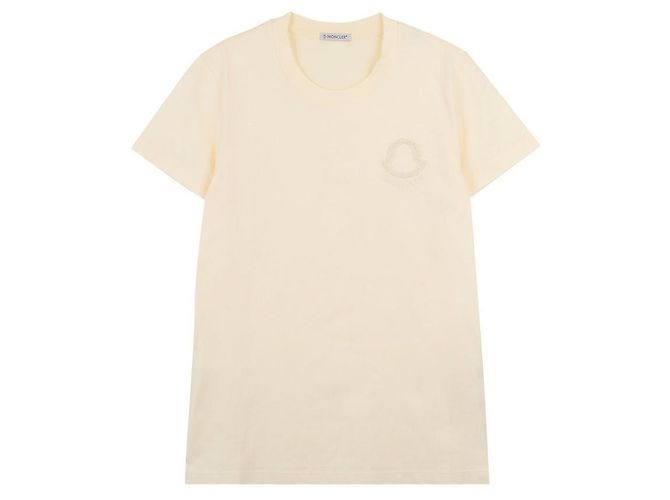 Moncler Baumwoll-T-Shirt mit gesticktem Logo Weiß - Ansicht 3