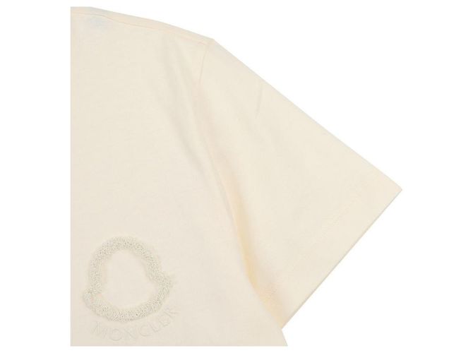 Moncler Baumwoll-T-Shirt mit gesticktem Logo Weiß - Ansicht 6