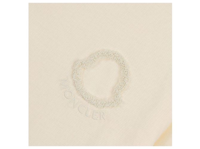 Moncler Baumwoll-T-Shirt mit gesticktem Logo Weiß - Ansicht 8