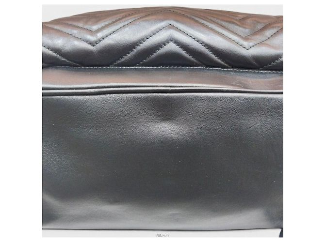 Gucci Zaino Matelassé Chevron Marmont Nero - vista 4