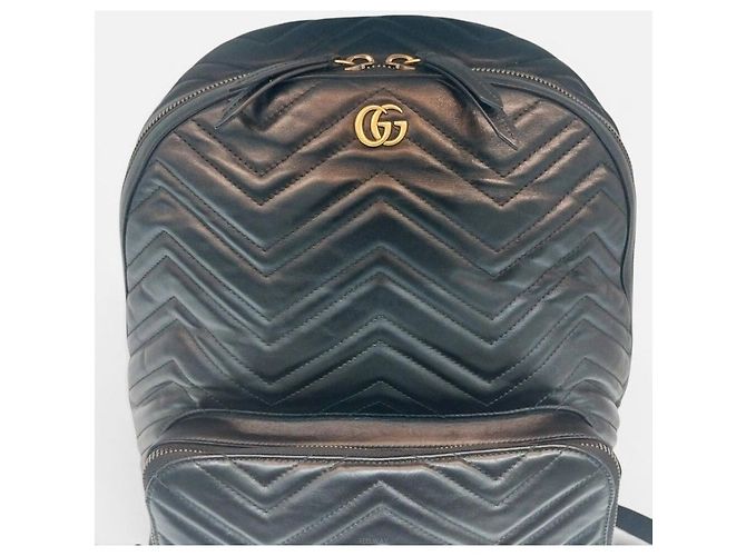 Gucci Zaino Matelassé Chevron Marmont Nero - vista 7