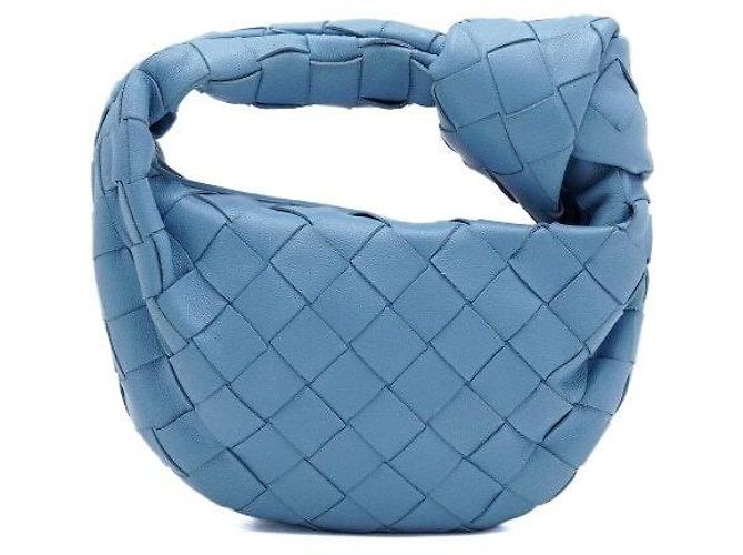 Bottega Veneta Borsa Tote Jodie Intrecciato Blu - vista 4