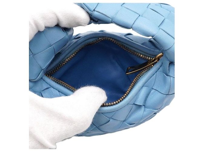 Bottega Veneta Borsa Tote Jodie Intrecciato Blu - vista 5