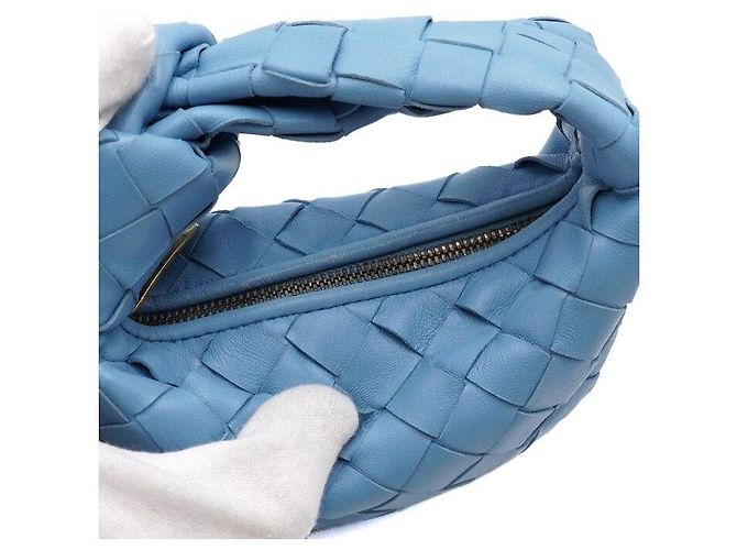Bottega Veneta Borsa Tote Jodie Intrecciato Blu - vista 8